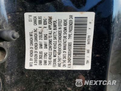 Zdjęcie 12 z 12 samochodu: 2018 HONDA CIVIC EX VIN:2HGFC3B33JH355835 - miniatura