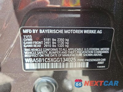 Zdjęcie 12 z 12 samochodu: 2016 BMW 535 I VIN:WBA5B1C5XGG134025 - miniatura