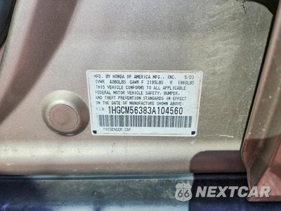 Zdjęcie 12 z 12 samochodu: 2003 HONDA ACCORD LX VIN:1HGCM56383A104560 - miniatura