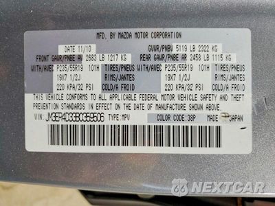 Zdjęcie 13 z 13 samochodu: 2011 MAZDA CX-7 VIN:JM3ER4D33B0359506 - miniatura