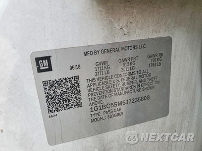 Zdjęcie 13 z 13 samochodu: 2018 CHEVROLET CRUZE LS VIN:1G1BC5SM6J7235808 - miniatura