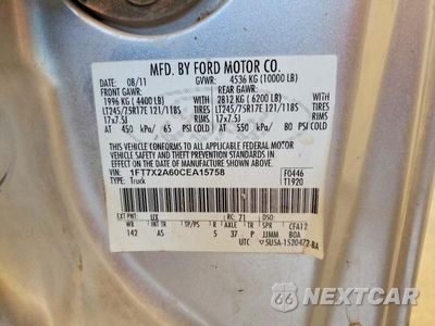 Zdjęcie 12 z 12 samochodu: 2012 FORD F250 SUPER DUTY VIN:1FT7X2A60CEA15758 - miniatura