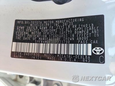 Zdjęcie 12 z 12 samochodu: 2025 TOYOTA COROLLA LE VIN:5YFB4MDE3SP323798 - miniatura