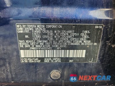 Zdjęcie 12 z 12 samochodu: 2006 TOYOTA RAV4 LIMITED VIN:JTMBD31V165033402 - miniatura