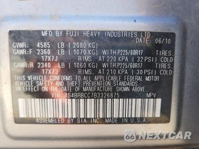 Zdjęcie 13 z 13 samochodu: 2011 SUBARU OUTBACK 2.5I PREMIUM VIN:4S4BRBCC7B3326875 - miniatura