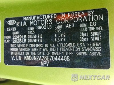 Zdjęcie 12 z 12 samochodu: 2014 KIA SOUL BASE VIN:KNDJN2A28E7044408 - miniatura