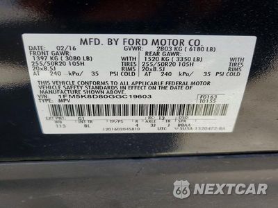 Zdjęcie 13 z 13 samochodu: 2016 FORD EXPLORER XLT VIN:1FM5K8D80GGC19603 - miniatura