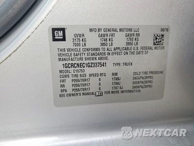 Zdjęcie 12 z 12 samochodu: 2016 CHEVROLET SILVERADO C1500 VIN:1GCRCNEC1GZ337541 - miniatura