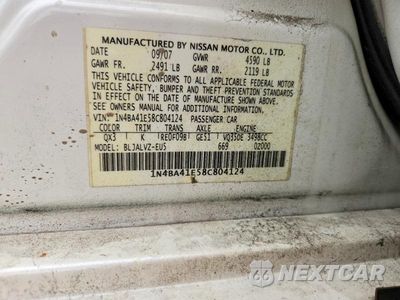 Zdjęcie 12 z 12 samochodu: 2008 NISSAN MAXIMA 3.5 SE VIN:1N4BA41E58C804124 - miniatura