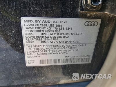 Zdjęcie 13 z 13 samochodu: 2023 AUDI Q7 PREMIUM PLUS VIN:WA1LXBF77PD010787 - miniatura