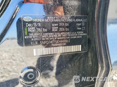 Zdjęcie 13 z 13 samochodu: 2019 HYUNDAI ELANTRA SE VIN:5NPD74LF5KH449863 - miniatura