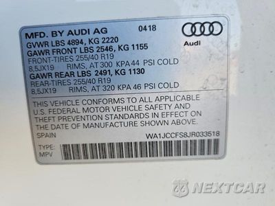 Zdjęcie 13 z 13 samochodu: 2018 AUDI Q3 PREMIUM PLUS VIN:WA1JCCFS8JR033518 - miniatura