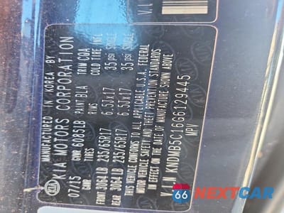 Zdjęcie 13 z 13 samochodu: 2016 KIA SEDONA LX VIN:KNDMB5C16G6129445 - miniatura