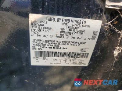 Zdjęcie 13 z 13 samochodu: 2014 FORD EXPLORER VIN:1FM5K7B84EGA21648 - miniatura