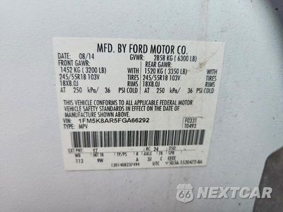 Zdjęcie 13 z 13 samochodu: 2015 FORD EXPLORER POLICE INTERCEPTOR VIN:1FM5K8AR5FGA66292 - miniatura