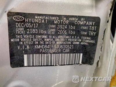 Zdjęcie 13 z 13 samochodu: 2018 HYUNDAI ELANTRA SEL VIN:KMHD84LF9JU610521 - miniatura