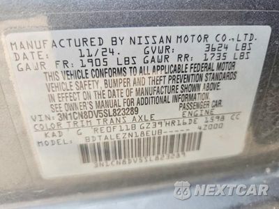 Zdjęcie 12 z 12 samochodu: 2025 NISSAN VERSA S VIN:3N1CN8DV5SL823289 - miniatura