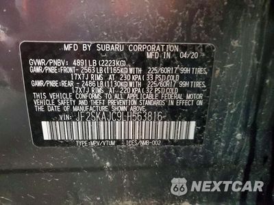 Zdjęcie 13 z 13 samochodu: 2020 SUBARU FORESTER PREMIUM VIN:JF2SKAJC9LH563816 - miniatura