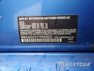 Zdjęcie 12 z 12 samochodu: 2015 BMW 328 I VIN:WBA3A5C51FP605625 - miniatura