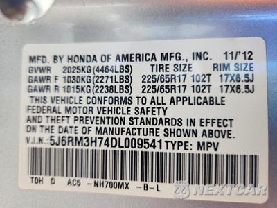 Zdjęcie 14 z 14 samochodu: 2013 HONDA CR-V EXL VIN:5J6RM3H74DL009541 - miniatura