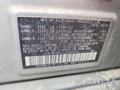 Zdjęcie 12 z 12 samochodu: 2011 SUBARU OUTBACK 2.5I PREMIUM VIN:4S4BRCCC0B3318705 - miniatura