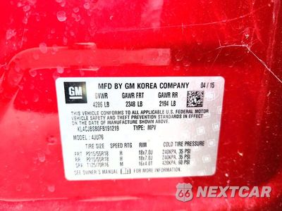 Zdjęcie 13 z 13 samochodu: 2015 BUICK ENCORE CONVENIENCE VIN:KL4CJBSB0FB191219 - miniatura
