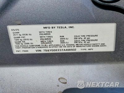 Zdjęcie 12 z 12 samochodu: 2026 TESLA MODEL Y VIN:7SAYGDEE5TA408932 - miniatura