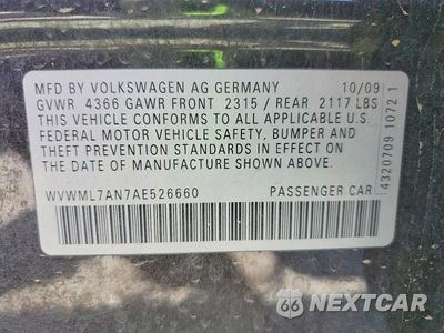 Zdjęcie 12 z 12 samochodu: 2010 VOLKSWAGEN CC SPORT VIN:WVWML7AN7AE526660 - miniatura