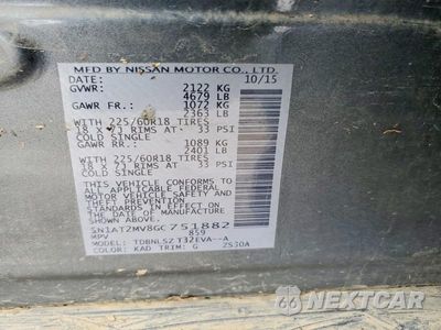Zdjęcie 13 z 13 samochodu: 2016 NISSAN ROGUE SL VIN:5N1AT2MV8GC751882 - miniatura