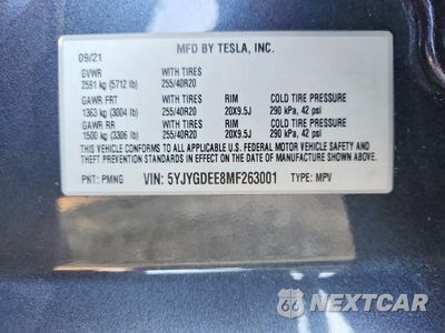 Zdjęcie 13 z 13 samochodu: 2021 TESLA MODEL Y VIN:5YJYGDEE8MF263001 - miniatura