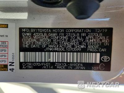 Zdjęcie 12 z 12 samochodu: 2020 TOYOTA C-HR LE VIN:JTNKHMBXXL1070599 - miniatura