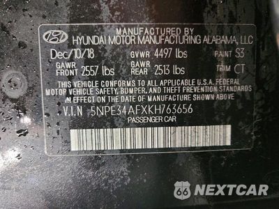 Zdjęcie 12 z 12 samochodu: 2019 HYUNDAI SONATA SEL VIN:5NPE34AFXKH763656 - miniatura