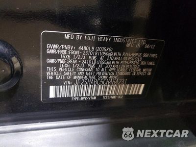 Zdjęcie 13 z 13 samochodu: 2012 SUBARU FORESTER 2.5X VIN:JF2SHABC5CH464231 - miniatura