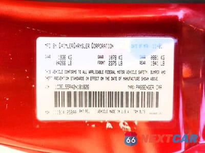 Zdjęcie 12 z 12 samochodu: 2002 CHRYSLER SEBRING LXI VIN:1C3EL55R42N181826 - miniatura