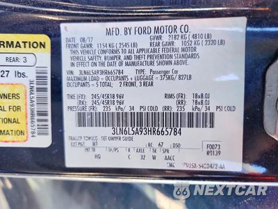 Zdjęcie 12 z 12 samochodu: 2017 LINCOLN MKZ PREMIERE VIN:3LN6L5A93HR665784 - miniatura