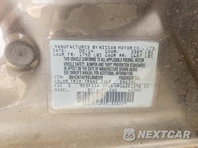 Zdjęcie 13 z 13 samochodu: 2014 NISSAN VERSA 1.6 SV VIN:3N1CN7AP2EL858229 - miniatura