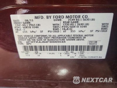 Zdjęcie 13 z 13 samochodu: 2015 FORD EDGE SEL VIN:2FMTK4J84FBB85045 - miniatura