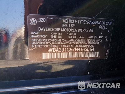 Zdjęcie 13 z 13 samochodu: 2015 BMW 320 I VIN:WBA3B1G57FNT63564 - miniatura