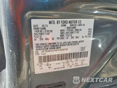 Zdjęcie 12 z 12 samochodu: 2015 FORD F150 SUPERCREW VIN:1FTEW1CF8FFA59720 - miniatura
