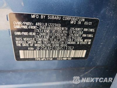 Zdjęcie 13 z 13 samochodu: 2021 SUBARU FORESTER PREMIUM VIN:JF2SKAFC1MH513762 - miniatura