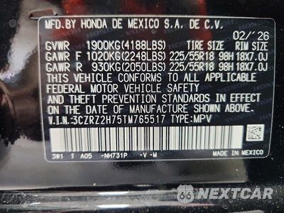 Zdjęcie 13 z 13 samochodu: 2026 HONDA HR-V EXL VIN:3CZRZ2H75TM765517 - miniatura