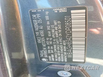 Zdjęcie 12 z 12 samochodu: 2000 BMW 740 IL VIN:WBAGH8342YDP08501 - miniatura