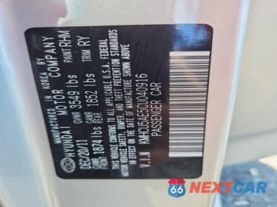 Zdjęcie 12 z 12 samochodu: 2012 HYUNDAI ACCENT SE VIN:KMHCU5AE5CU040916 - miniatura