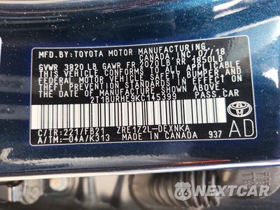 Zdjęcie 13 z 13 samochodu: 2019 TOYOTA COROLLA LE VIN:2T1BURHE9KC145399 - miniatura