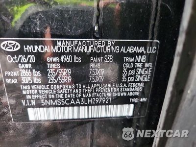 Zdjęcie 14 z 14 samochodu: 2020 HYUNDAI SANTA FE LIMITED 2.0T VIN:5NMS5CAA3LH297921 - miniatura