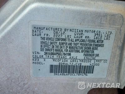 Zdjęcie 12 z 12 samochodu: 2012 NISSAN SENTRA 2.0 VIN:3N1AB6AP5CL784196 - miniatura