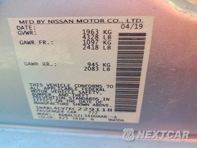 Zdjęcie 13 z 13 samochodu: 2019 NISSAN ALTIMA SR VIN:1N4BL4CV7KC229118 - miniatura