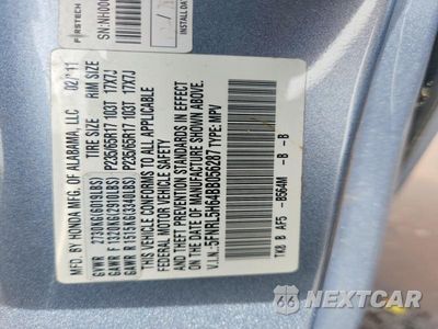 Zdjęcie 14 z 14 samochodu: 2011 HONDA ODYSSEY EXL VIN:5FNRL5H64BB056287 - miniatura