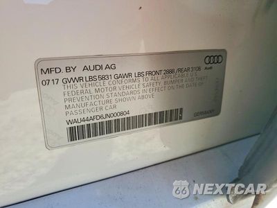 Zdjęcie 12 z 12 samochodu: 2018 AUDI A8 L QUATTRO VIN:WAU44AFD6JN000804 - miniatura