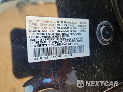 Zdjęcie 13 z 13 samochodu: 2016 HONDA PILOT EXL VIN:5FNYF5H54GB034842 - miniatura